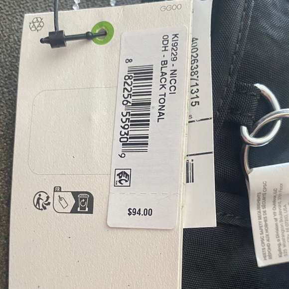 🐒Kipling “Niccci” Black Tonal, Crossbody - Picture 9 of 9